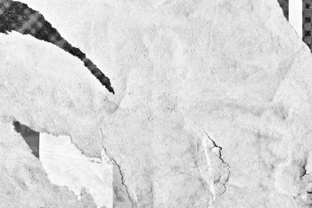 istock Blank white black old ripped torn paper crumpled creased posters grunge textures backdrop backgrounds placard 1095999600