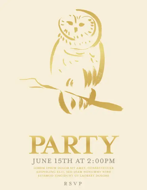 Vector illustration of Owl Party Invitation