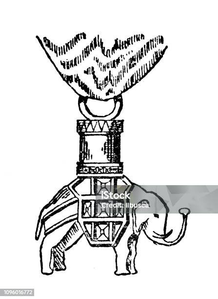 Antique Old French Engraving Illustration Denmark Medal Award Stock Illustration - Download Image Now