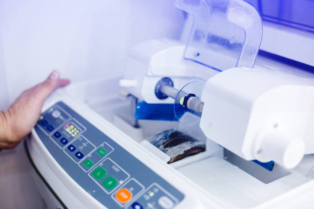 istock Machine for grinding and trimming lenses 1096039542