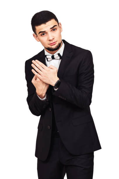 istock Serious strict businessman or boss in black suit shows gesture with his hands 1096041302