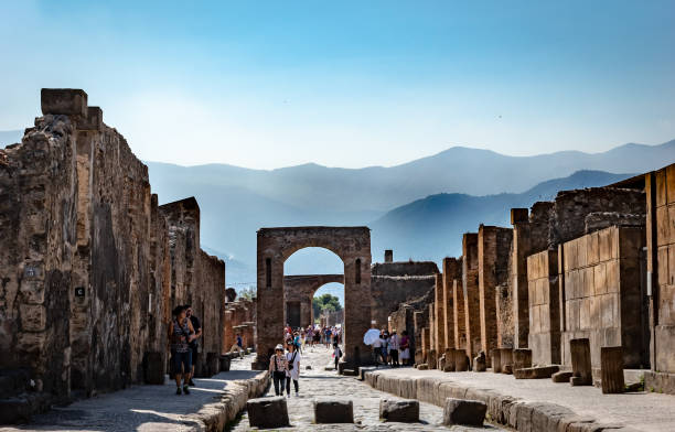 Pompeii street stock photo