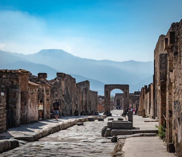 Pompeii ruins stock photo