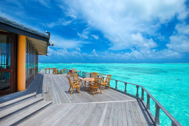 istock Maldives water bungalow on ocean water landscape 1096045554