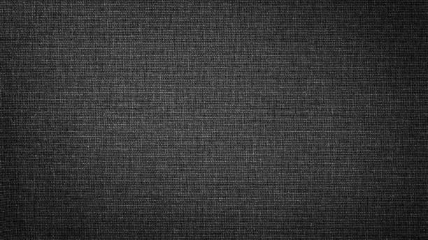 濃い黒の白いリネンキャンバス。背景画像、テクスチャ。 - material burlap textured textile ストックフォトと画像
