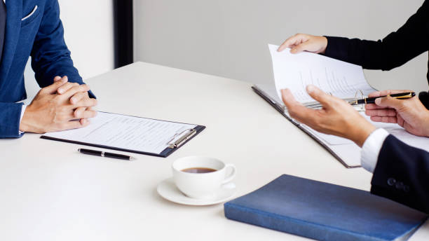 istock Job interview with human resource manager in office, selective focus 1096048028