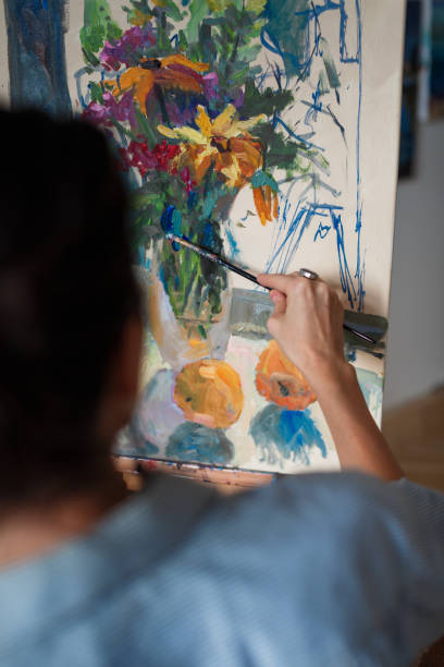 istock A young woman artist in the  studio 1096061174