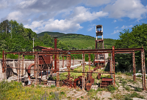 Abbadia San Salvatore, Siena, Tuscany, Italy: the abandoned cinnabar mine from which mercury was extracted until the 1970s