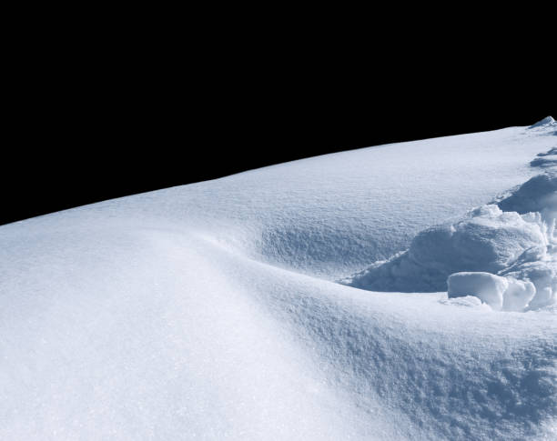 istock Snowdrift hill isolated on black. Winter christmas background 1096075236