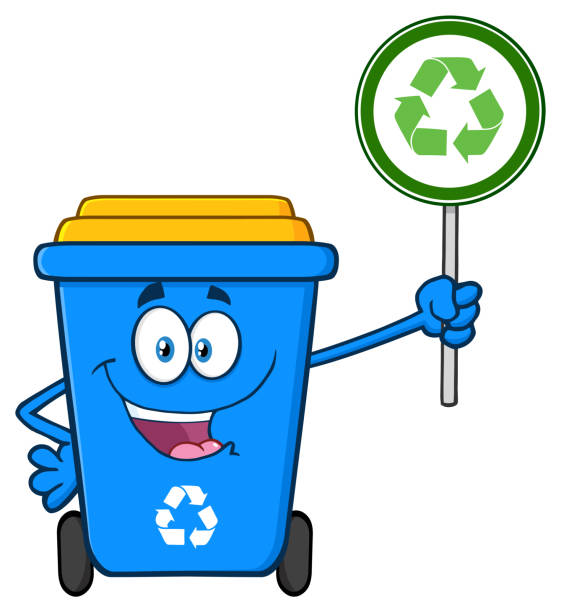 Cute Blue Recycle Bin Cartoon Mascot Character Holding A Recycle Sign Stock Illustration - Download Image Now - iStock Cute Blue Recycle Bin Cartoon Mascot Character Holding A Recycle Sign Stock Illustration - Download Image Now - iStock