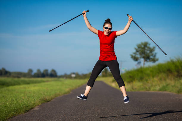 Nordic walking - woman training