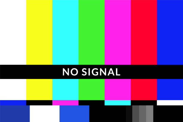 Retro no signal tv test screen pattern chart. Retro no signal tv test screen pattern chart broken flat screen stock illustrations