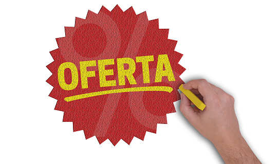 Oferta Sign is painted by hand.