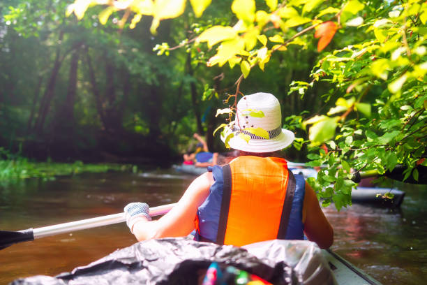 istock Woman in kayak on river. Kayaking . 1096092372
