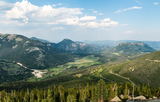 Distant winter view of Breckenridge ski resort, Colorado.