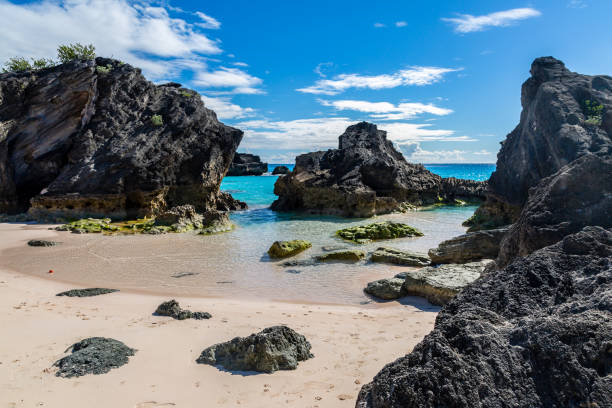 istock Rocks on Horseshoe Bay Beach, Bermuda 1096095440