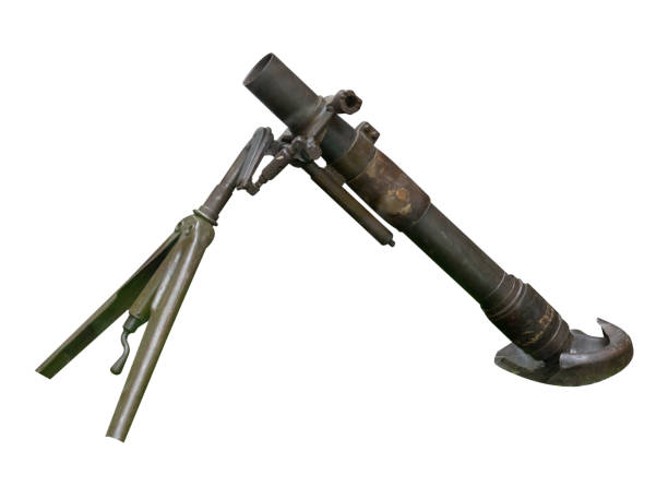 istock mortar cannon gun isolated white background .mortar from the Second World War 1096095528