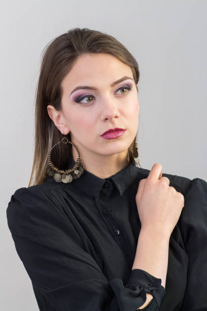 istock Brunette Girl on White 1096099852