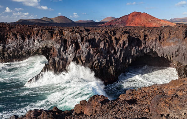 Los Hervideros caves viewpoint, Lanzarote, Canary islands, Spain