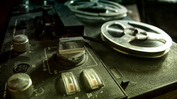 istock Vintage tape recorder is playing music, soft ligth 1096126532