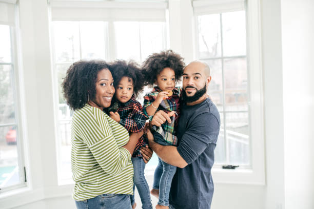istock Family at home with two kids 1096129422