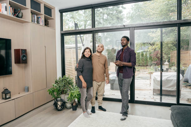 istock Multiracial family getting home consultation 1096129596