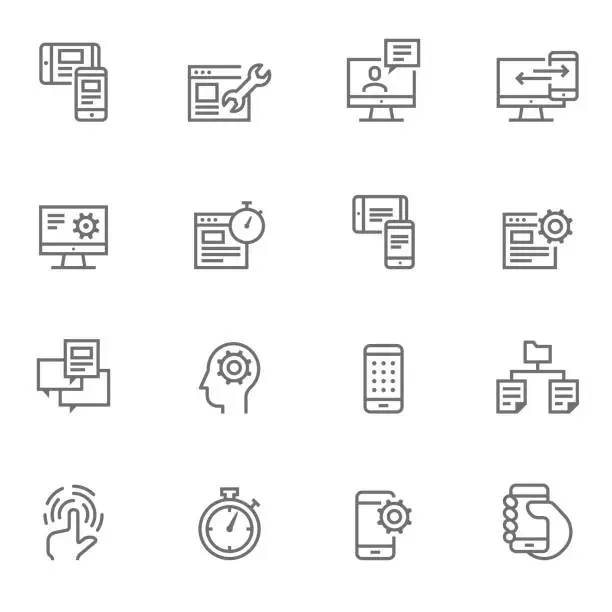 Vector illustration of Icon Set UI/UX Icons - Illustration