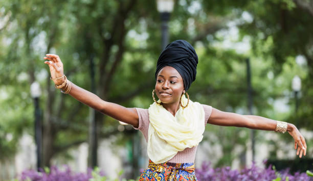 istock Graceful young African-American woman dancing 1096137932