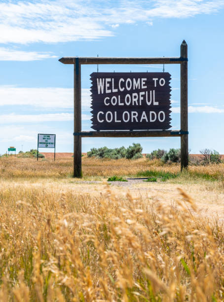 istock Welcome to Colorado sign at state line. 1096139212