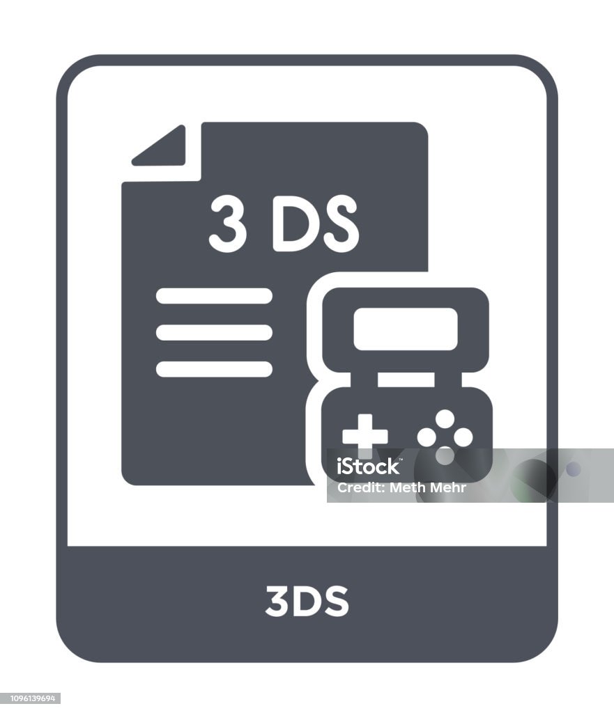 3ds icon vector on white background, 3ds trendy filled icons from File type collection Art stock vector