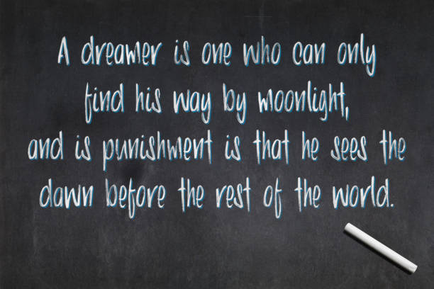Blackboard with a quote from Oscar Wilde saying \