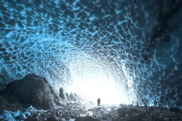 This foto was taken inside the "Eiskapelle" (ice chapel) a cave inside a glacier under the ost wall of the watzmann, a mountain in the berchtesgaden alps.