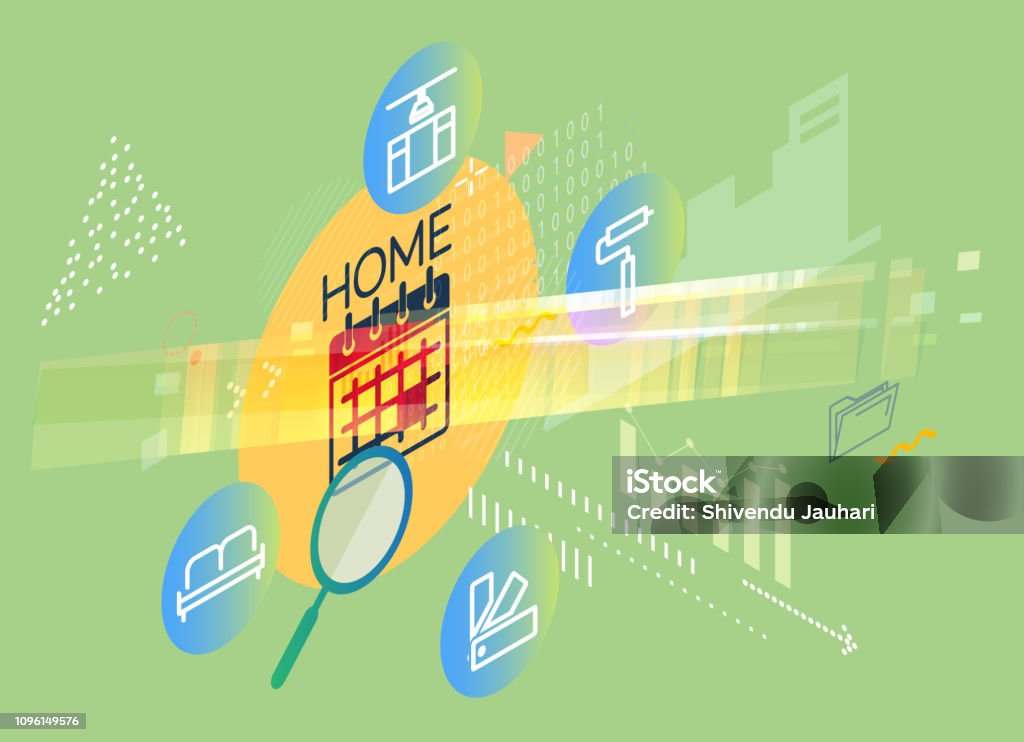 Interior Design Planning And Schedule Illustration Stock Illustration ...