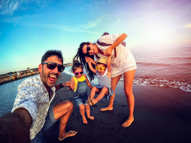 istock Playful Family selfie with wide angle camera 1096159622