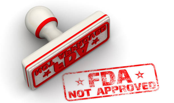 fda nicht genehmigt. dichtung und impressum - food and drug administration stock-fotos und bilder