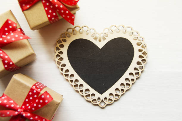 istock Little boxes with heart shaped sign for valentines day 1096176308