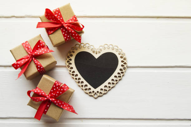 istock Little boxes with heart shaped sign for valentines day 1096176378