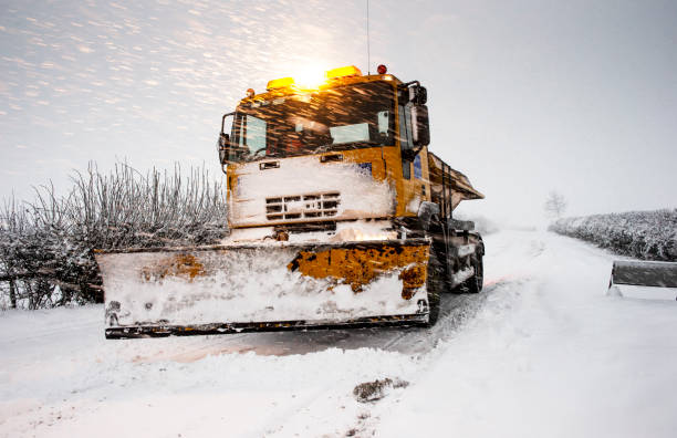 istock a snow plough on a North Yorkshire road during winter 1096183894