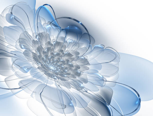 istock Abstract exotic fractal background, spiral flower with glowing core with textured petals. 1096210584