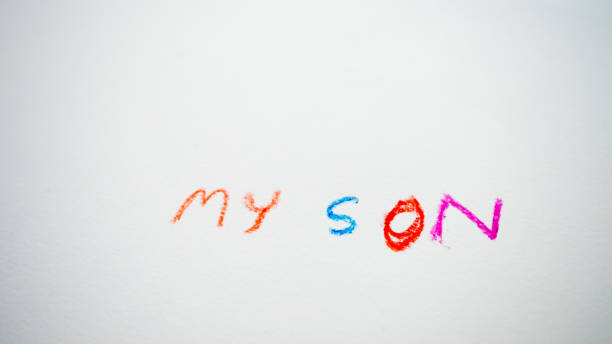 istock Word my son on white paper 1096254636