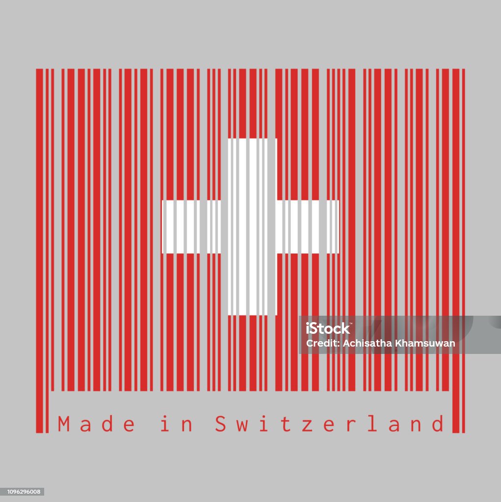 Swiss Red Color Code Barcode Set The Color Of Of Switzerland Flag Red Flag With A White ...