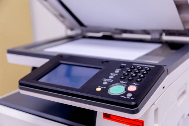 istock Printer scanner laser copy machine supplies in office. 1096298928