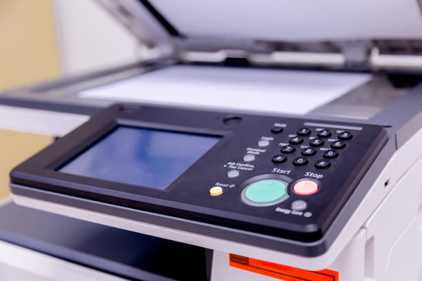 istock Printer scanner laser copy machine supplies in office. 1096299016