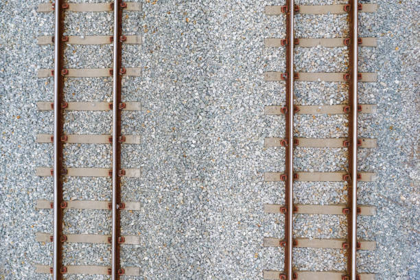 istock Top view of railroad tracks and abstract background 1096313594