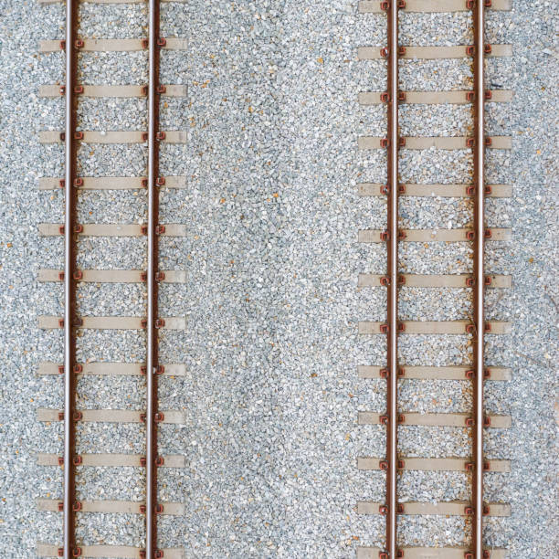 istock Top view of railroad tracks and abstract background 1096315430