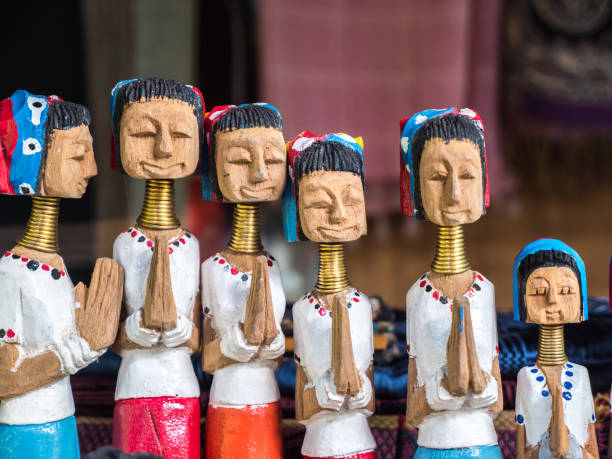 istock Long neck tribe wood doll 1096330710