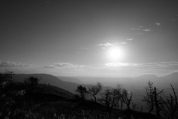 istock Scenery of Mt. Aso with monotone tone. 1096339438