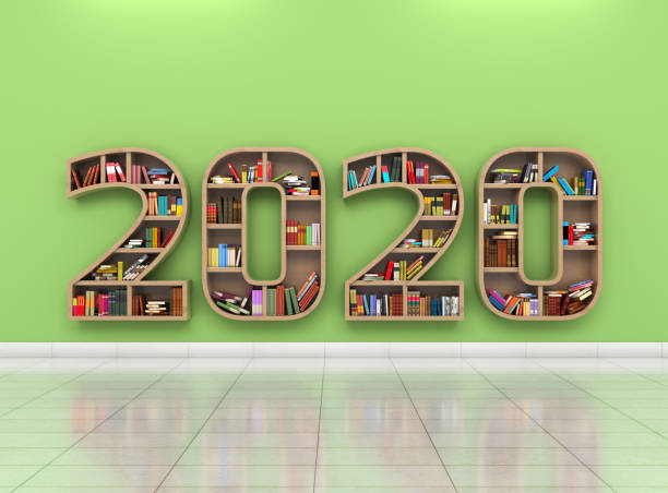 istock New Year 2020 Creative Design Concept with Book Shelf 1096341278