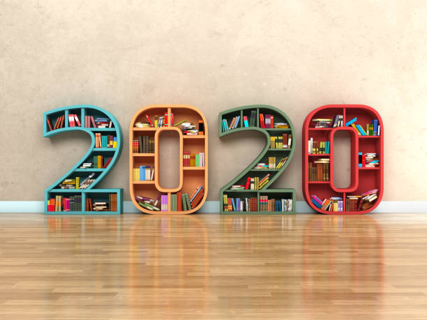 istock New Year 2020 Creative Design Concept with Book Shelf 1096341312