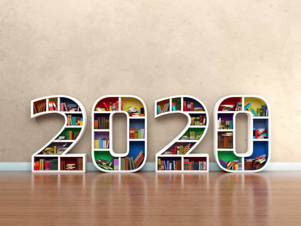 istock New Year 2020 Creative Design Concept with Book Shelf 1096341316